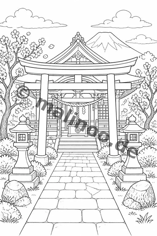 Japan Malbuch 20 Ausmalbilder PDF Download – Vorschaubild 2