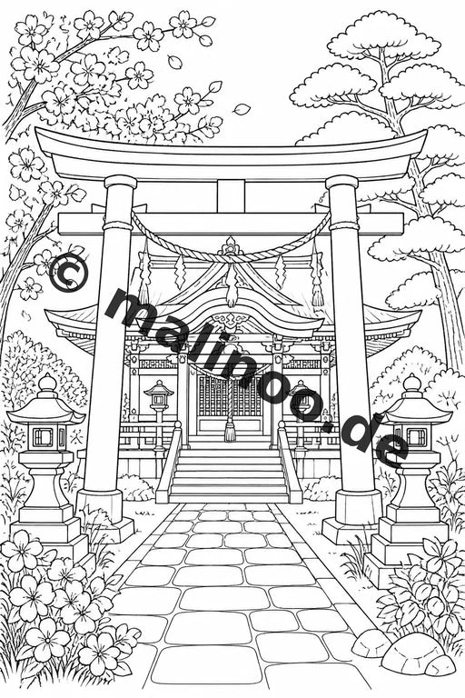 Japan Malbuch 20 Ausmalbilder PDF Download digital – Vorschaubild 2