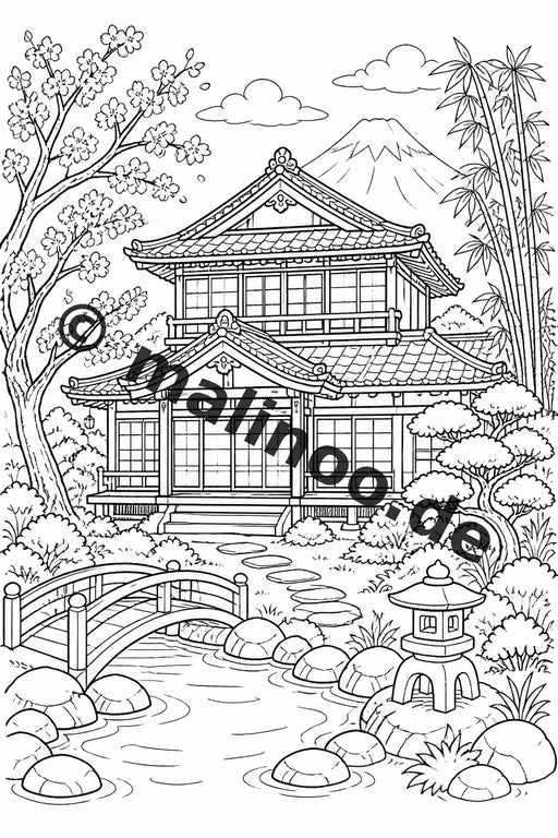 Japan Malbuch 20 Ausmalbilder PDF Download digital – Vorschaubild 4
