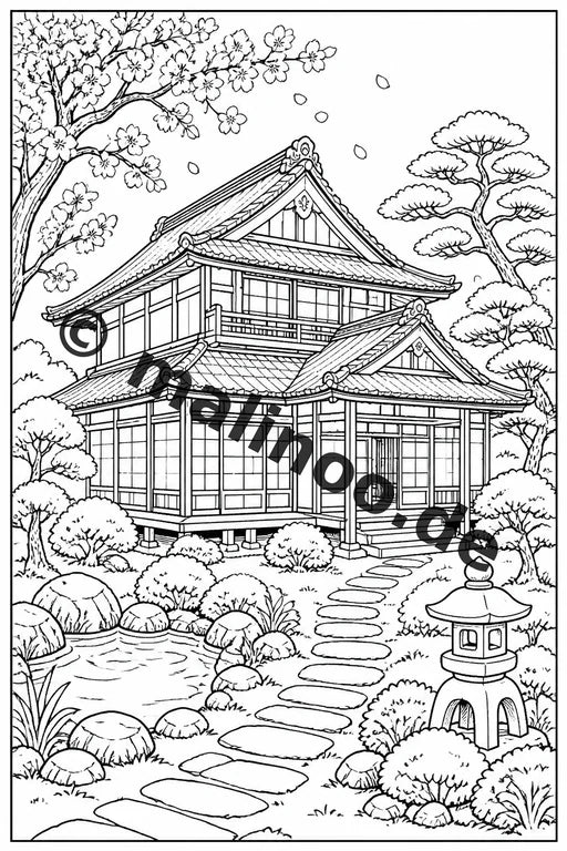 Japan Malbuch 20 Ausmalbilder PDF Download digital – Vorschaubild 4