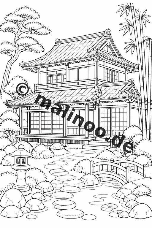 Japan Malbuch 20 Ausmalbilder PDF Download digital – Vorschaubild 4