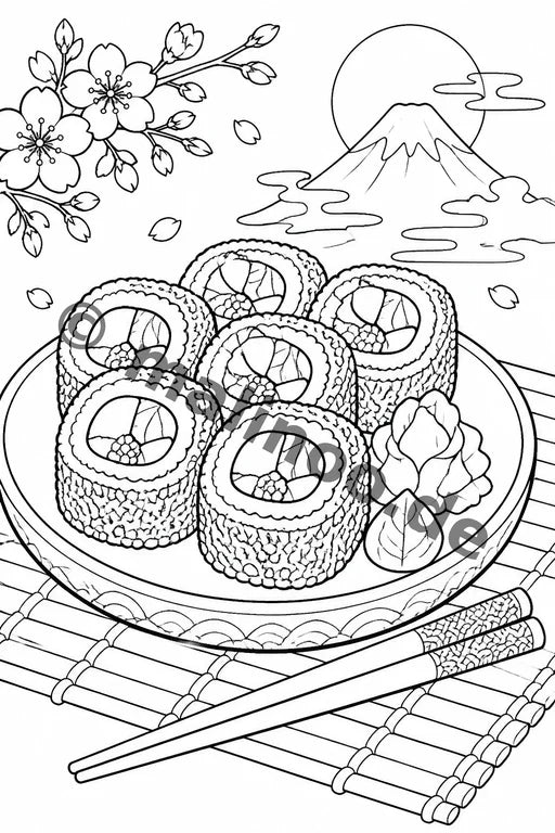 Japan Malbuch 20 Ausmalbilder gedruckt+gebunden – Vorschaubild 10
