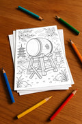Japan Malbuch 20 Ausmalbilder gedruckt, ungebunden – Mockup-Ansicht