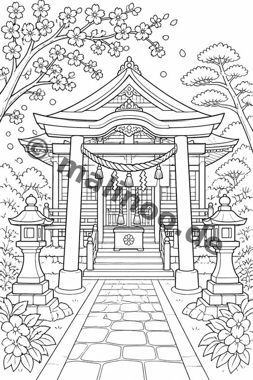 Japan Malbuch 20 Ausmalbilder gedruckt+lose – Vorschaubild 2