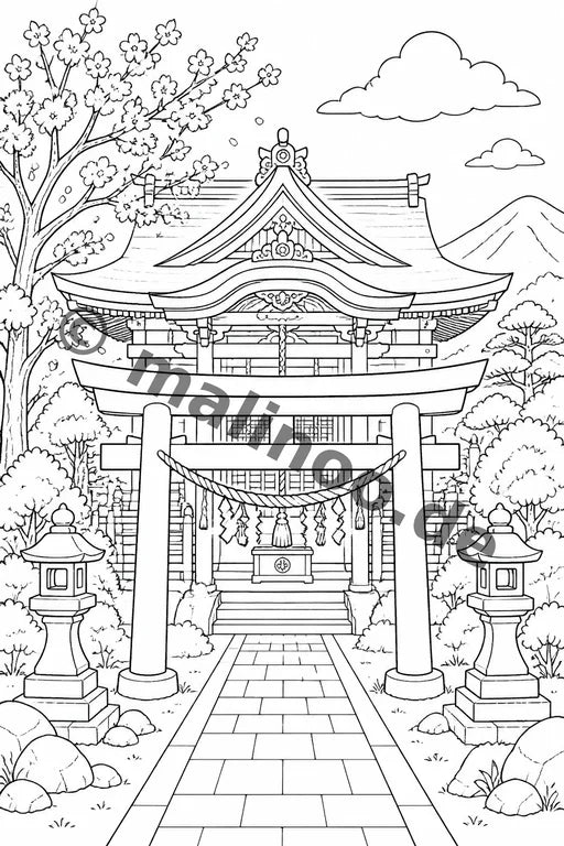 Japan Malbuch 20 Ausmalbilder gedruckt+lose – Vorschaubild 2