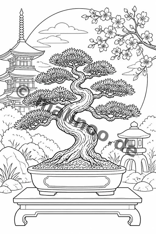 Japan Malbuch 20 Ausmalbilder gedruckt+lose – Vorschaubild 3