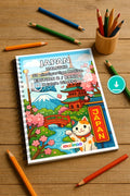 Japan Malbuch 50 Ausmalbilder PDF Download digital – Mockup-Ansicht