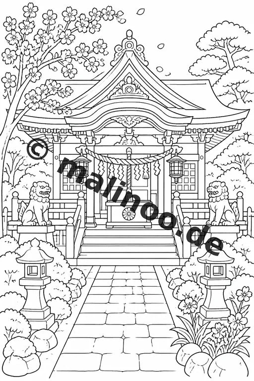 Japan Malbuch 50 Ausmalbilder PDF Download digital – Vorschaubild 2