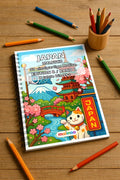Japan Malbuch 50 Ausmalbilder gedruckt und gebunden – Mockup-Ansicht