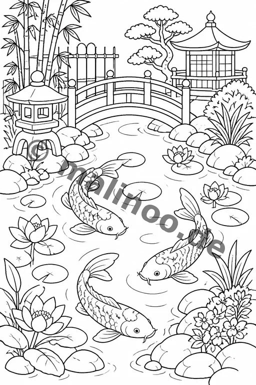 Japan Malbuch 50 Ausmalbilder gedruckt+gebunden – Vorschaubild 5