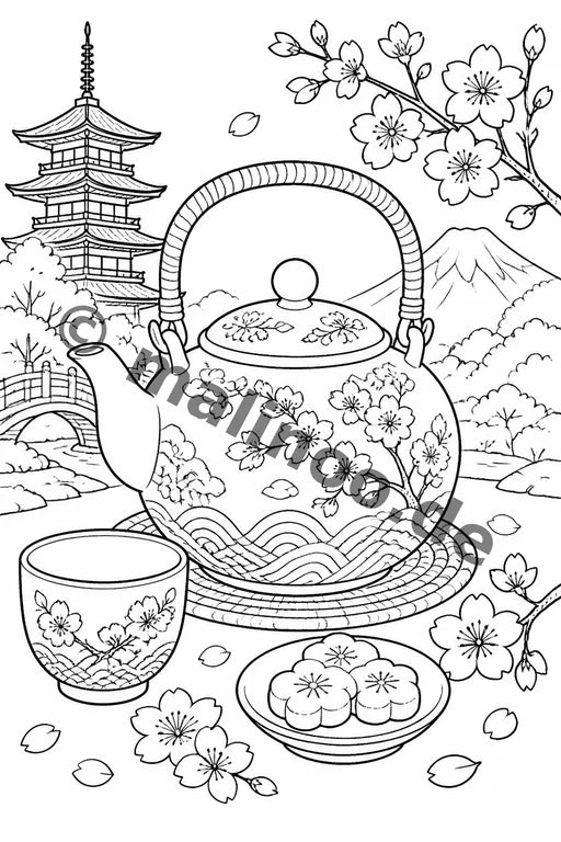 Japan Malbuch 50 Ausmalbilder gedruckt+gebunden – Vorschaubild 9