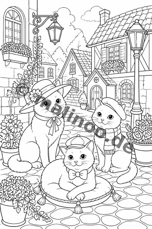 Katzen Malbuch 100 Ausmalbilder PDF Download – Vorschaubild 5