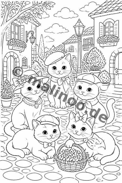 Katzen Malbuch 100 Ausmalbilder PDF Download – Vorschaubild 5
