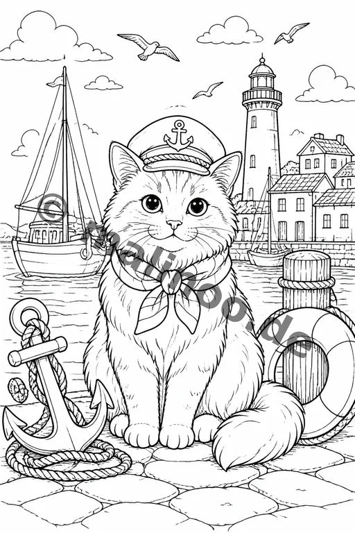Katzen Malbuch 100 Ausmalbilder gedruckt+gebunden – Vorschaubild 10