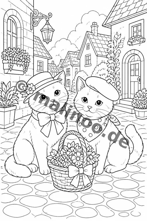 Katzen Malbuch 100 Ausmalbilder gedruckt+gebunden – Vorschaubild 5