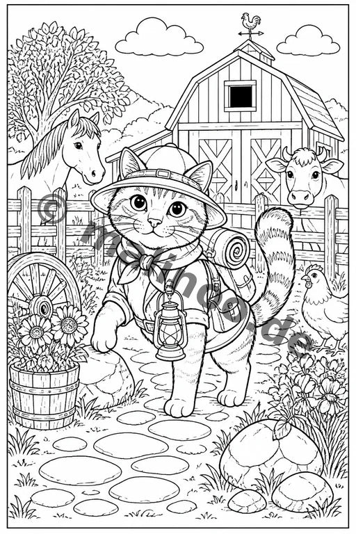 Katzen Malbuch 100 Ausmalbilder gedruckt+gebunden – Vorschaubild 7