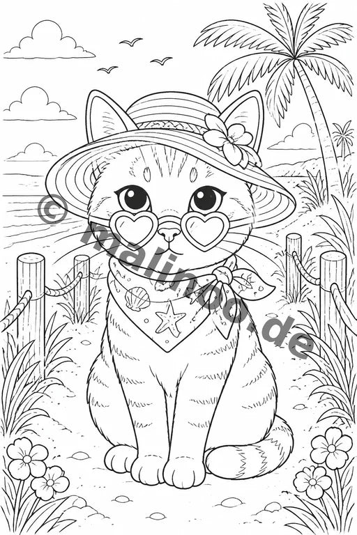 Katzen Malbuch 100 Ausmalbilder gedruckt+gebunden – Vorschaubild 8