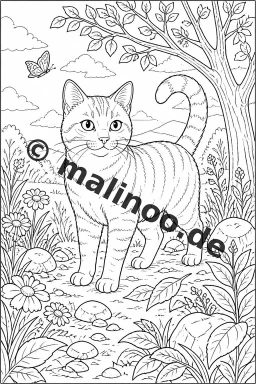 Katzen Malbuch 100 Ausmalbilder gedruckt, ungebunden – Vorschaubild 1