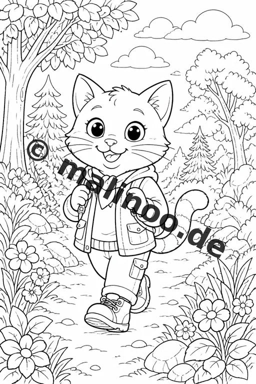Katzen Malbuch 100 Ausmalbilder gedruckt, ungebunden – Vorschaubild 3