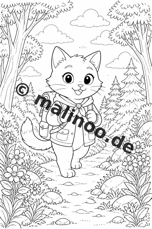 Katzen Malbuch 100 Ausmalbilder gedruckt, ungebunden – Vorschaubild 3