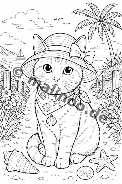 Katzen Malbuch 100 Ausmalbilder gedruckt+lose – Vorschaubild 8