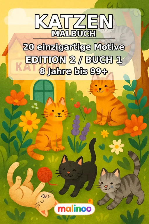 Katzen Malbuch 20 Ausmalbilder PDF Download – Cover