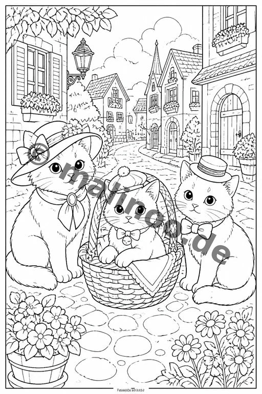 Katzen Malbuch 20 Ausmalbilder PDF Download – Vorschaubild 5
