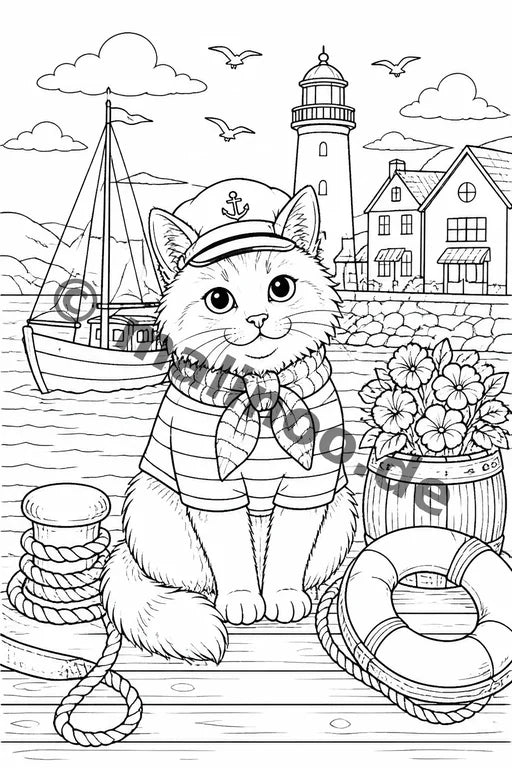 Katzen Malbuch 20 Ausmalbilder gedruckt+lose – Vorschaubild 10