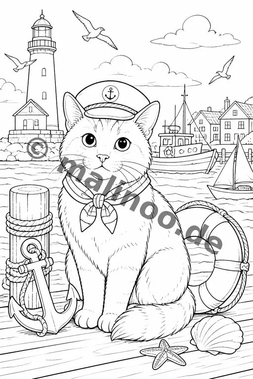 Katzen Malbuch 20 Ausmalbilder gedruckt+lose – Vorschaubild 10