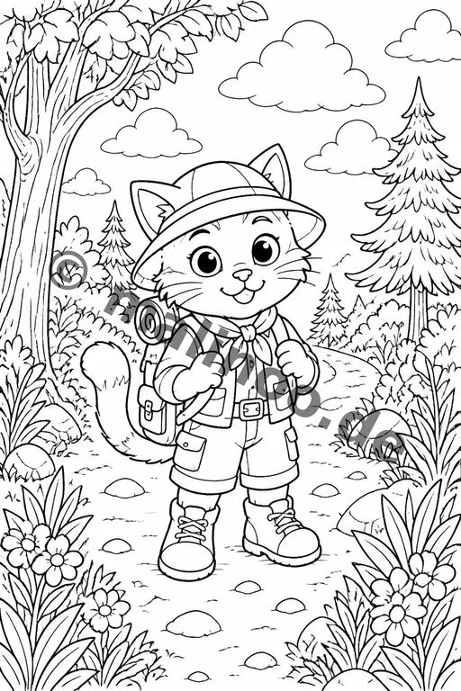 Katzen Malbuch 20 Ausmalbilder gedruckt+lose – Vorschaubild 3