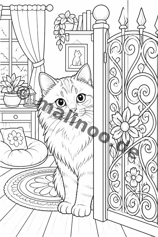 Katzen Malbuch 20 Ausmalbilder gedruckt+lose – Vorschaubild 6