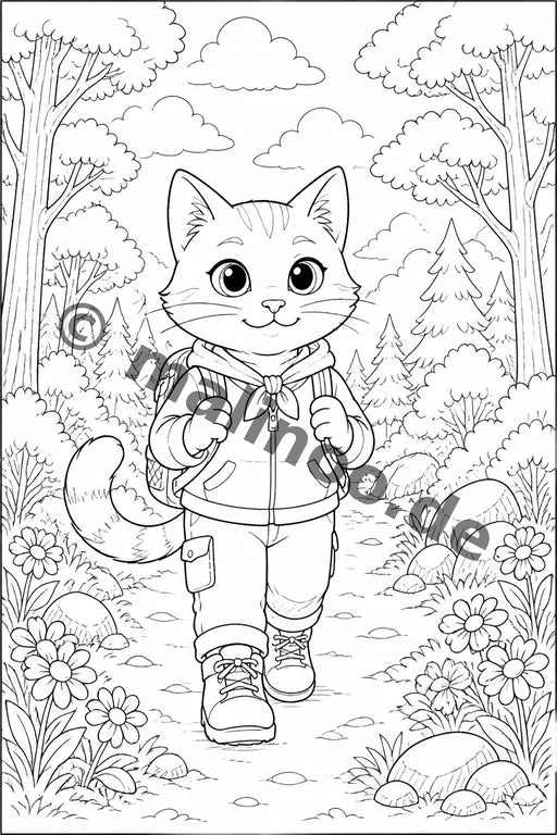 Katzen Malbuch 50 Ausmalbilder PDF Download – Vorschaubild 3