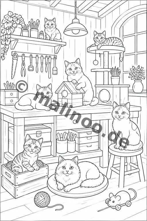 Katzen Malbuch 50 Ausmalbilder PDF Download – Vorschaubild 4