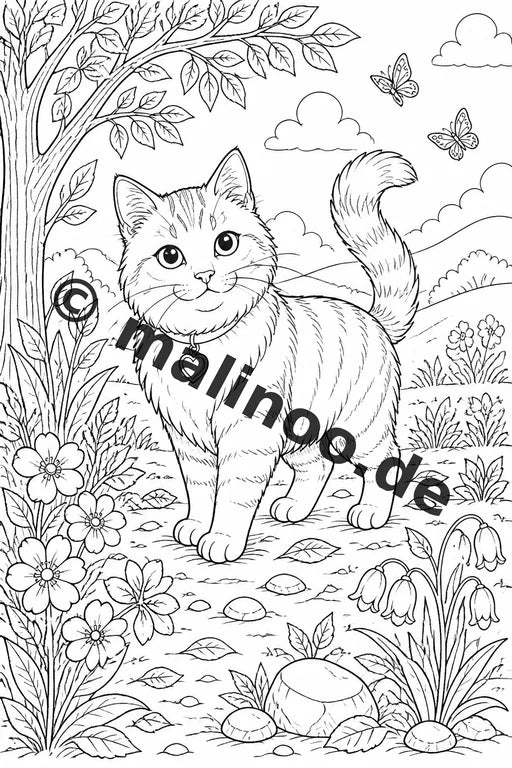 Katzen Malbuch 50 Ausmalbilder gedruckt, ungebunden – Vorschaubild 1