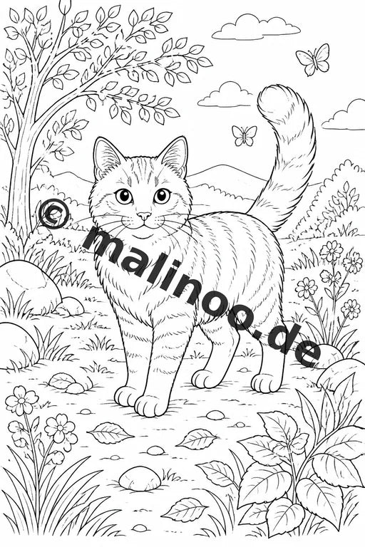 Katzen Malbuch 50 Ausmalbilder gedruckt, ungebunden – Vorschaubild 1