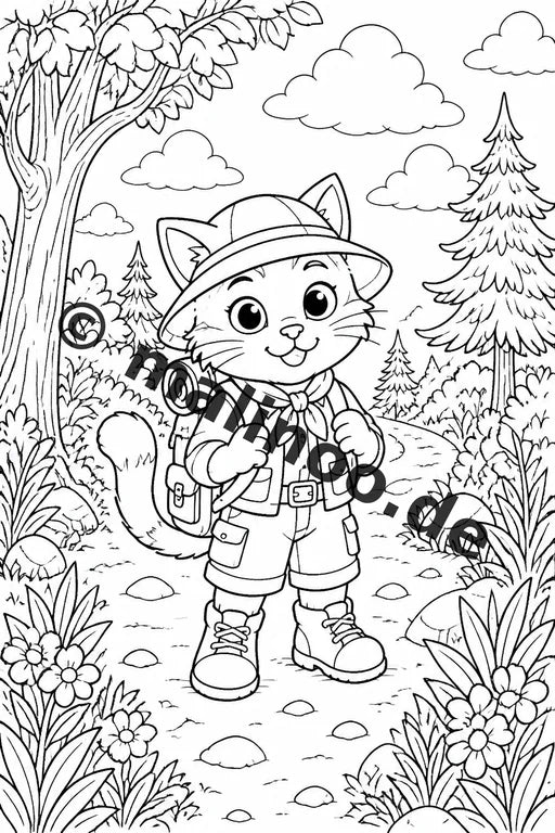 Katzen Malbuch 50 Ausmalbilder gedruckt, ungebunden – Vorschaubild 3