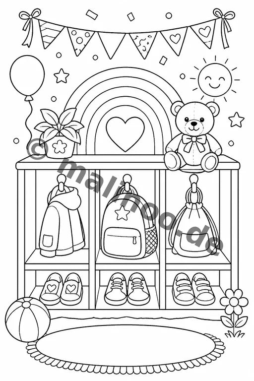 Kindergarten-Abschied Malbuch 20 Ausmalbilder PDF Download – Vorschaubild 2