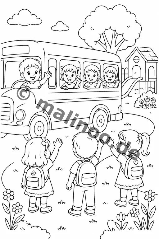 Kindergarten-Abschied Malbuch 20 Ausmalbilder PDF Download – Vorschaubild 3