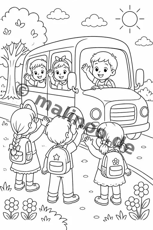 Kindergarten-Abschied Malbuch 20 Ausmalbilder PDF Download – Vorschaubild 3