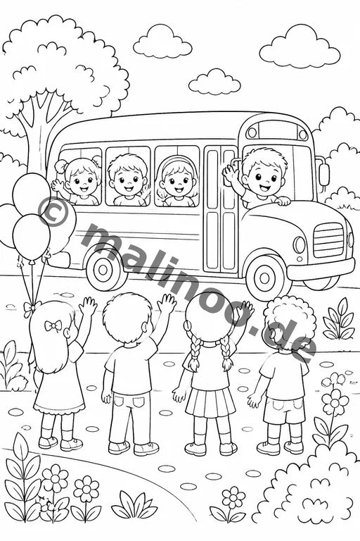 Kindergarten-Abschied Malbuch 20 Ausmalbilder PDF Download – Vorschaubild 3