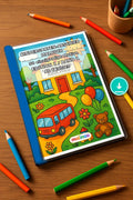 Kindergarten-Abschied Malbuch 50 Ausmalbilder PDF Download – Mockup-Ansicht