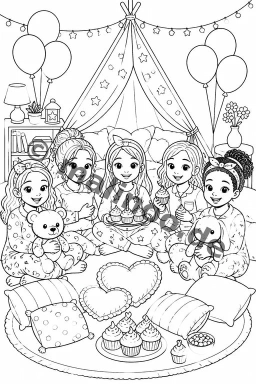 Kindergeburtstag Malbuch 20 Ausmalbilder PDF Download – Vorschaubild 4