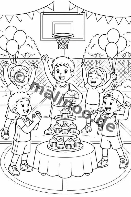 Kindergeburtstag Malbuch 20 Ausmalbilder PDF Download – Vorschaubild 5