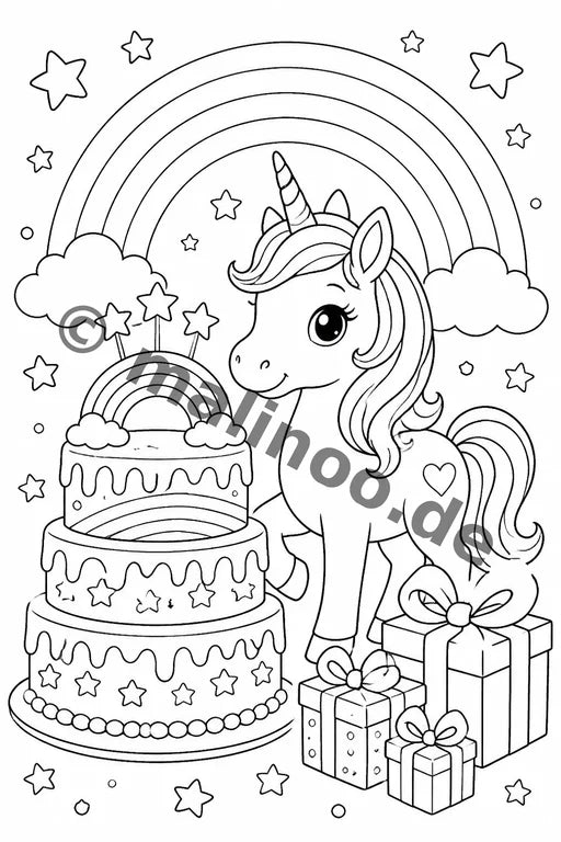Kindergeburtstag Malbuch 50 Ausmalbilder PDF Download – Vorschaubild 3
