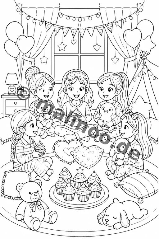 Kindergeburtstag Malbuch 50 Ausmalbilder PDF Download – Vorschaubild 4