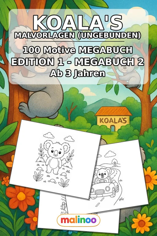 Koala's Malbuch 100 Ausmalbilder gedruckt+lose – Cover