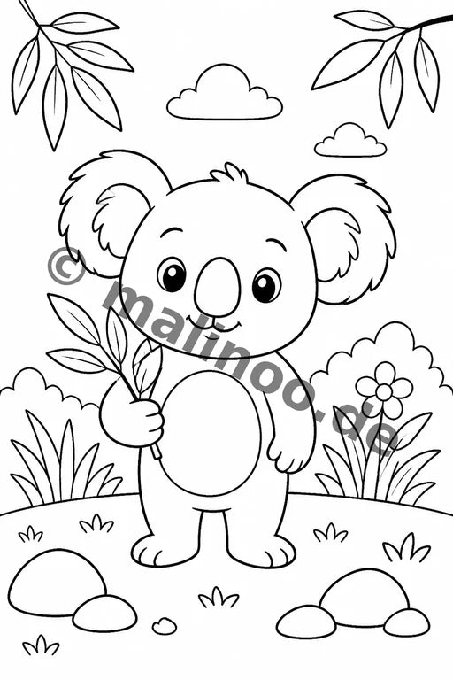 Koala's Malbuch 20 Ausmalbilder PDF Download – Vorschaubild 1