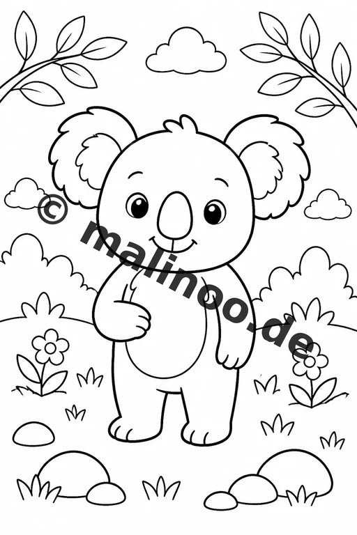 Koala's Malbuch 20 Ausmalbilder gedruckt und gebunden – Vorschaubild 1