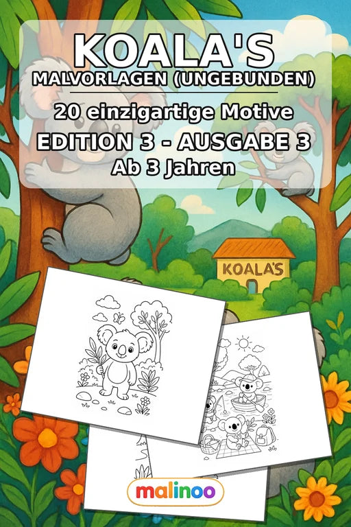 Koala's Malbuch 20 Ausmalbilder gedruckt+lose – Cover