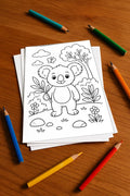 Koala's Malbuch 20 Ausmalbilder gedruckt+lose – Mockup-Ansicht